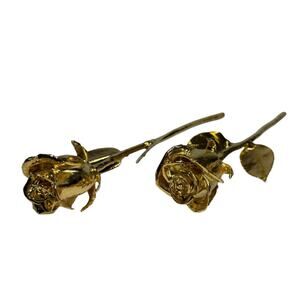 Gold Paint Dipped Roses Flowers Decor Valentines Day Pretty